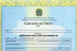 Exemplo de certidão de óbito